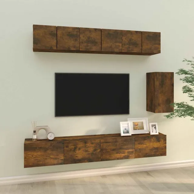 vidaXL 6-delige Tv-meubelset bewerkt hout gerookt eikenkleurig, foto 2