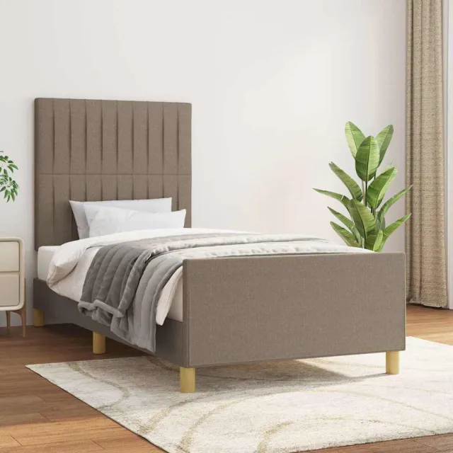vidaXL Bedframe zonder matras 80x200 cm stof taupe