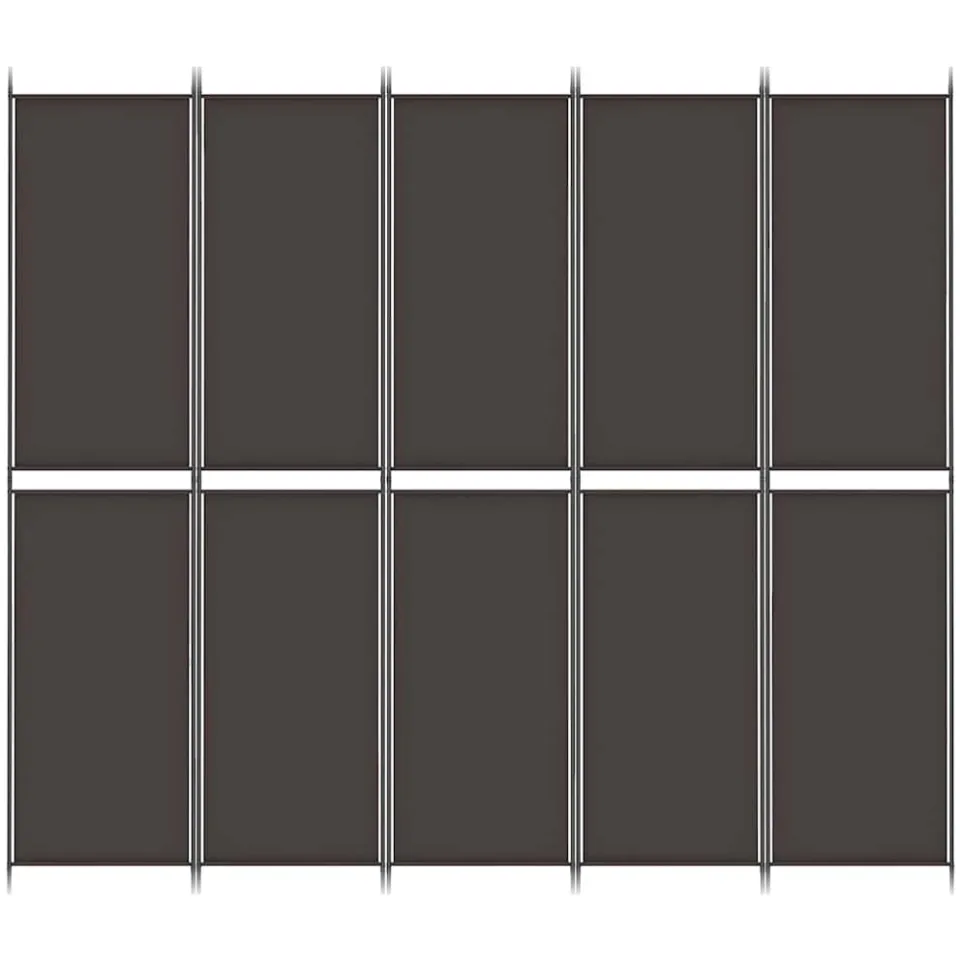 vidaXL Kamerscherm met 5 panelen 250x220 cm stof bruin