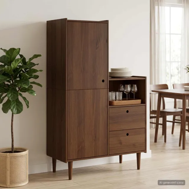 vidaXL Kast BILBAO Caramel 100 x 45 x 160 cm bruin, foto 2