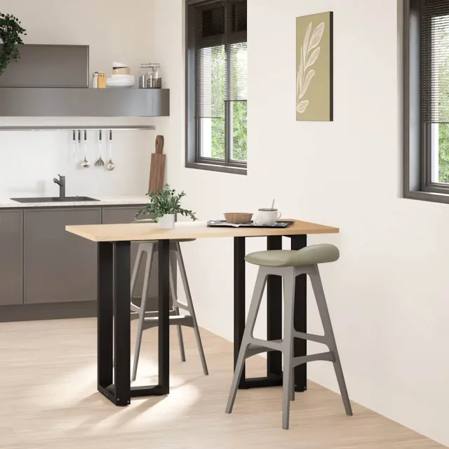 vidaXL Bartafelpoten 2 st T-vormig 50x35x(90-91) cm staal zwart