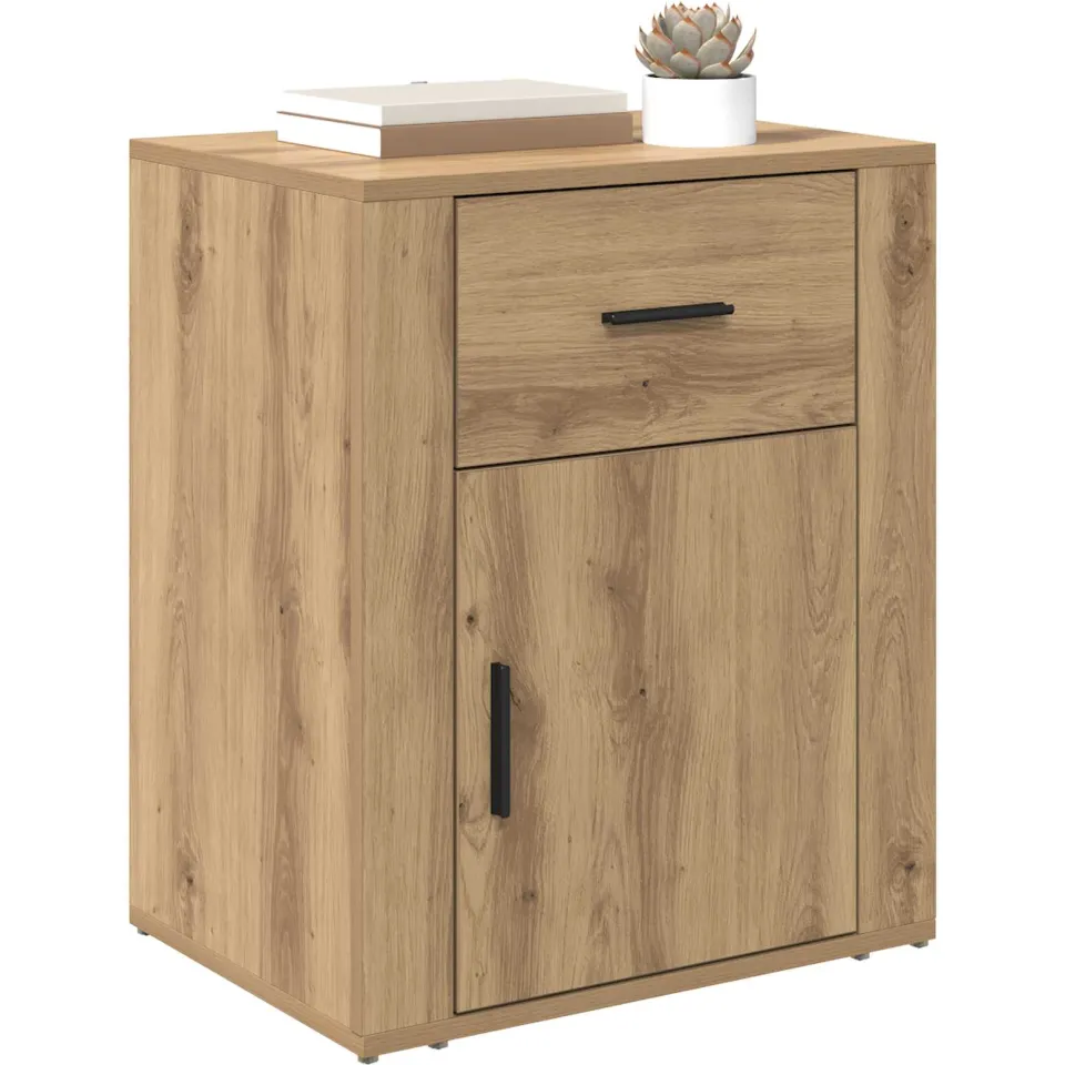 vidaXL Nachtkastje Artisan Eiken 35 x 50 x 60 cm Bewerkt hout Bruin
