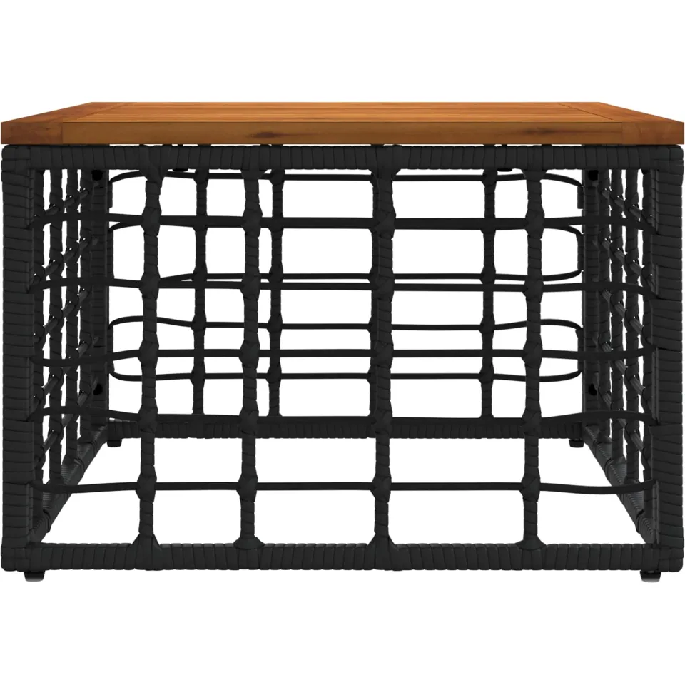 vidaXL Tuinstafel Zwart en natuurlijk 55 x 55 x 37 cm