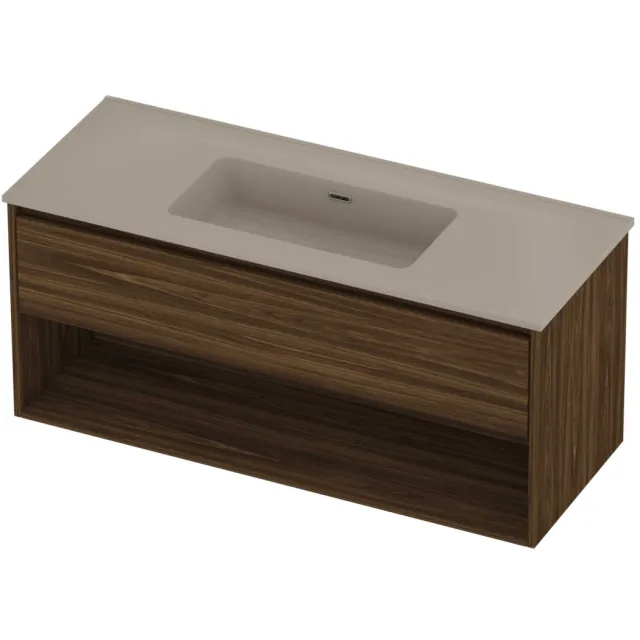 Proline Tribute Badmeubelset Porselein Elegant Schap 120x46x54 cm Mat Crème Cotton Cabana Oak Eiken