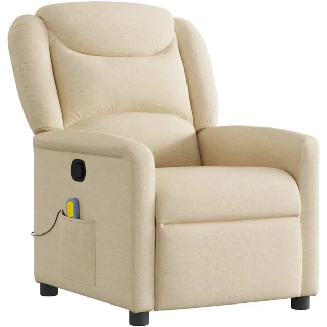 vidaXL Massagestoel - verstelbaar - stof - crèmekleurig