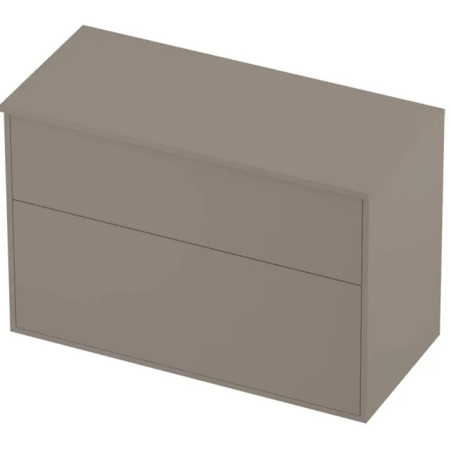 Proline Deck Badmeubelset Voor Grepen Asymmetrisch Kader 100x46x67 cm Clay Beige