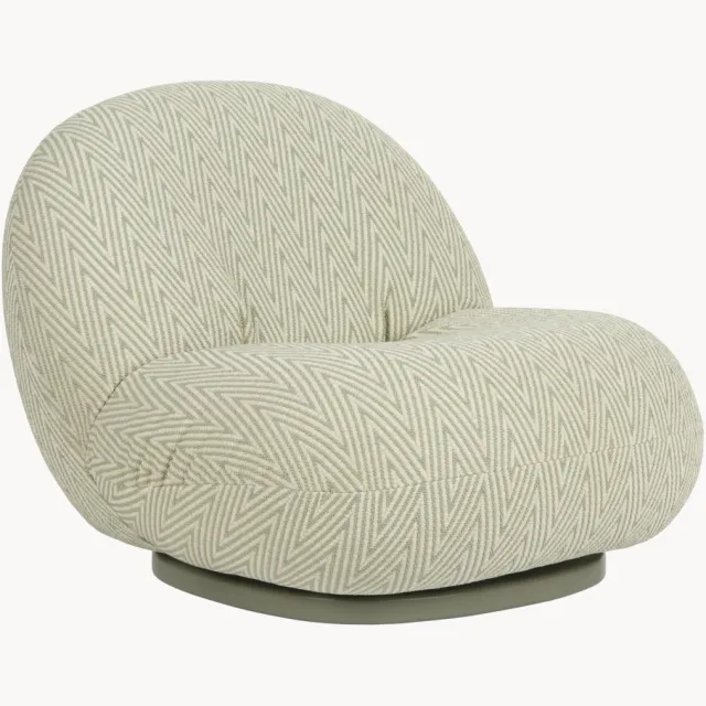GUBI Draaibare tuin loungefauteuil Pacha Beige, Taupe, Lichtgroen