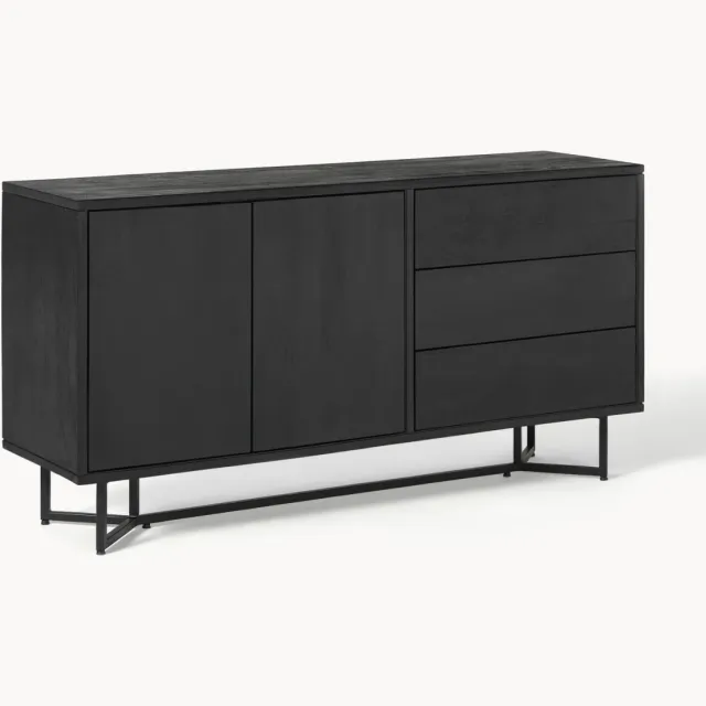 Westwing Collection Dressoir Luca van mangohout Zwart