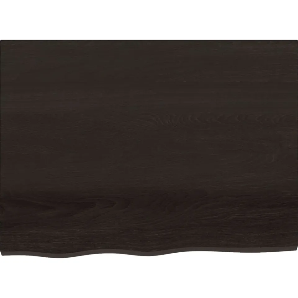 vidaXL Tafelblad 80x60x(2-6)cm behandeld massief eikenhout donkerbruin