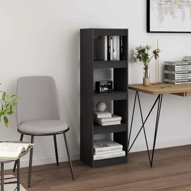 vidaXL Boekenkast/kamerscherm 40x30x135,5 cm grenenhout grijs