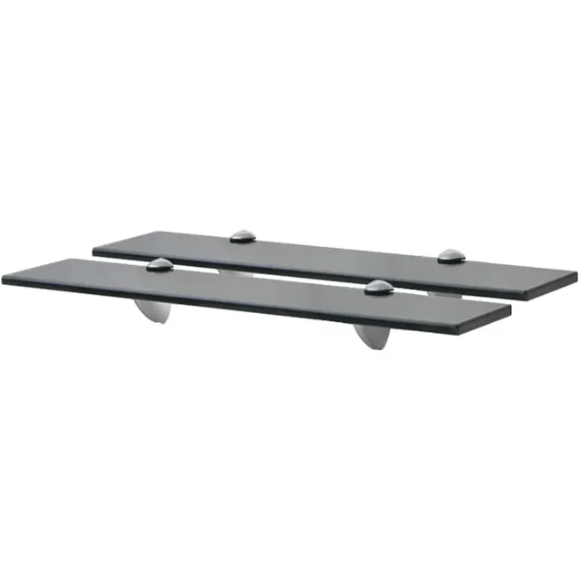 vidaXL Schappen zwevend 2 st 50x20 cm 8 mm glas Zwart