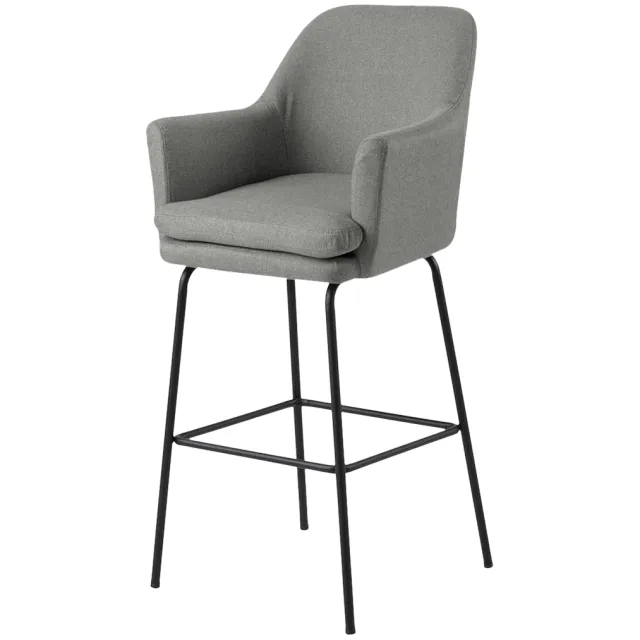 Lisomme Jez gestoffeerde barkruk lichtgrijs - 75 cm