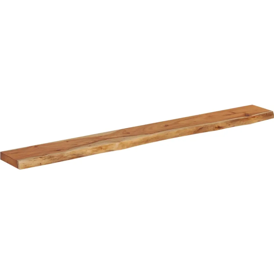 vidaXL Wandschap rechthoekig natuurlijke rand 180x20x3,8 cm acaciahout Bruin