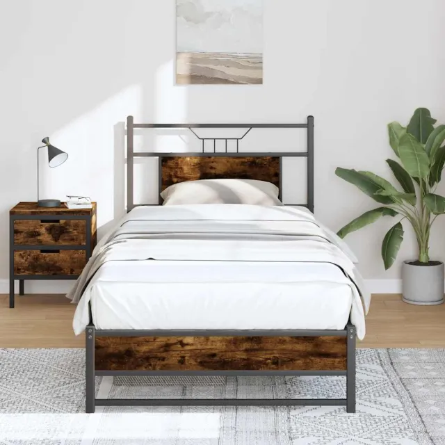 vidaXL Bedframe zonder matras hout gerookt eikenkleurig 80x200 cm