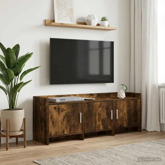 vidaXL TV-kast 130 x 33 x 47 cm Gerookt eiken Bewerkt hout, foto 2
