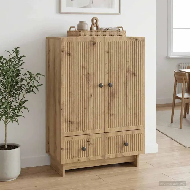 vidaXL Dressoir Artisan Eik 66 x 34,5 x 95 cm Geconstrueerd hout Bruin