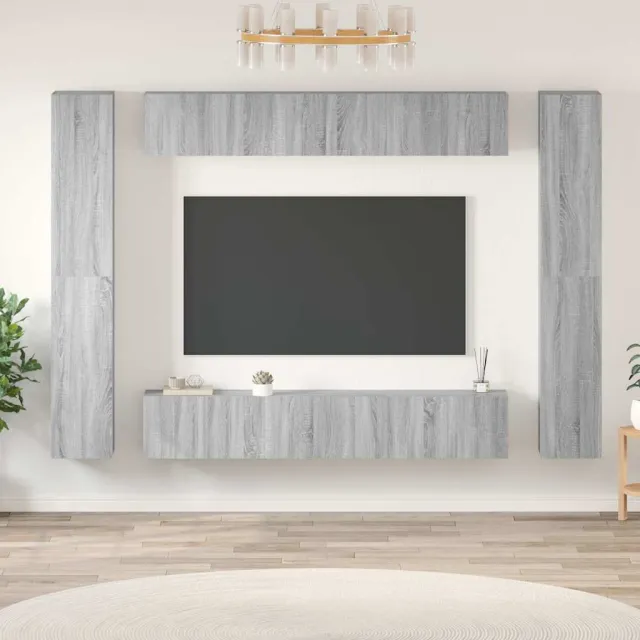 vidaXL 10-delige Tv-meubelset bewerkt hout grijs sonoma eikenkleurig