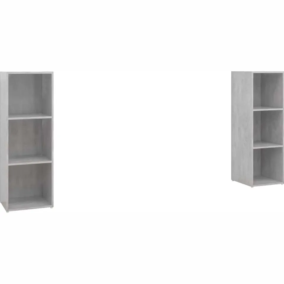 vidaXL Tv-meubelen 2 st 107x35x37 cm bewerkt houtbetongrijs grijs, foto 3