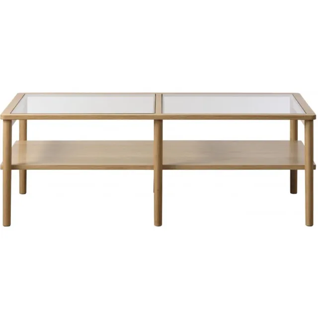 Nordic Home Alrik glazen salontafel - 60 x 120 cm - naturel