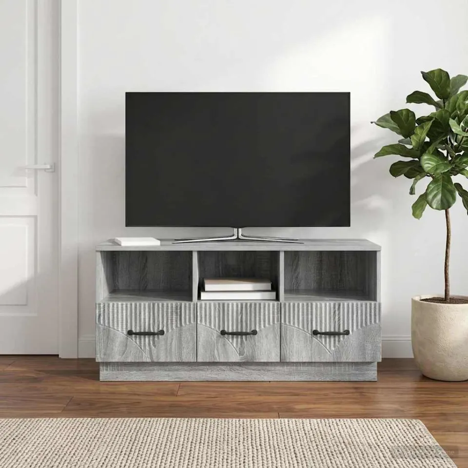 vidaXL TV-kast met lade Grijs sonoma 102 x 34,5 x 47 cm Bewerkt hout, foto 4