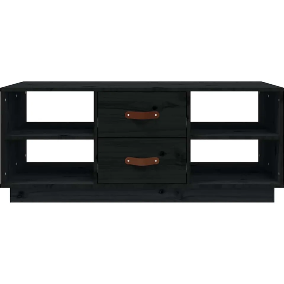 vidaXL Salontafel 100x50x41 cm massief grenenhout zwart, foto 3