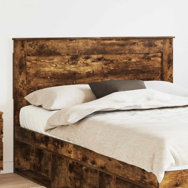 vidaXL Hoofdbord Gerookt eiken Bewerkt hout Bruin