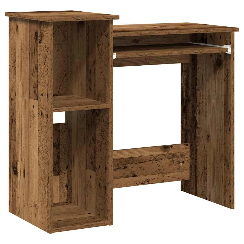 vidaXL Bureau met schappen 84x40x78 cm bewerkt hout oud houtkleurig bruin, foto 3