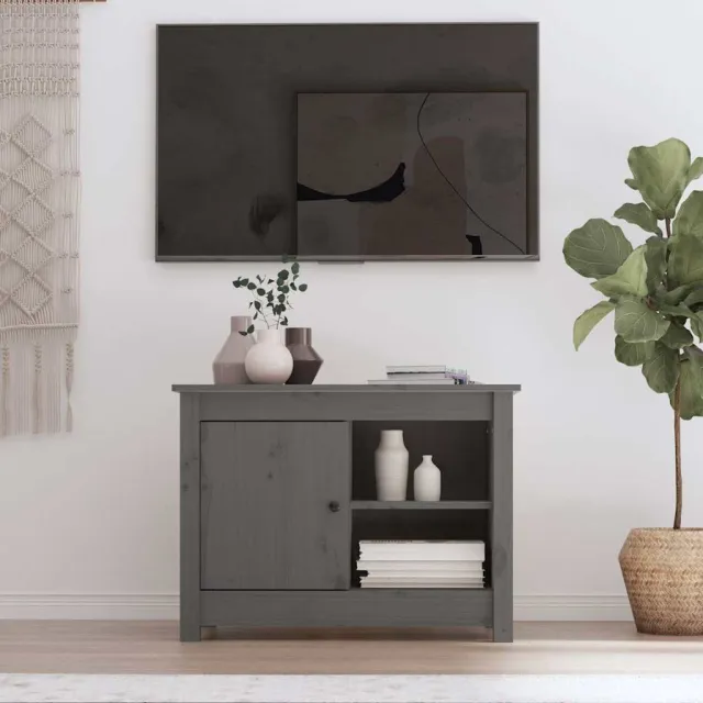 vidaXL Tv-meubel 70x36,5x52 cm massief grenenhout grijs, foto 2