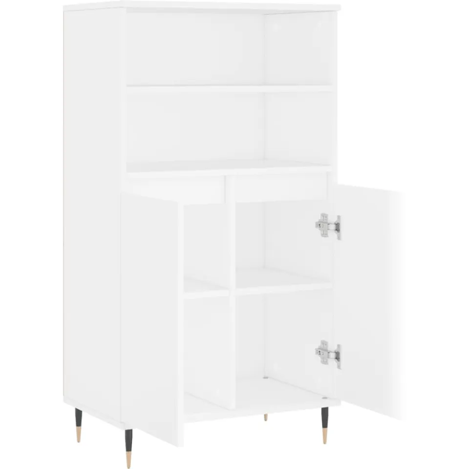 vidaXL Hoge kast 60x36x110 cm bewerkt hout wit