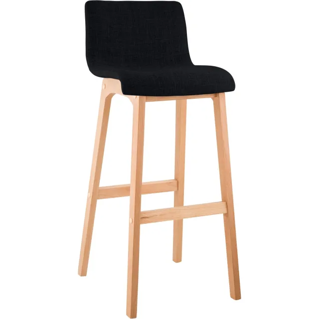 Luxe Comfort Torino 0105 barkruk - stof - zwart zwart/natura