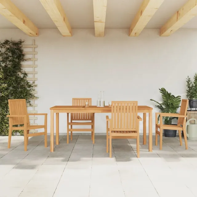 vidaXL 5-delige Tuinset massief teakhout bruin, foto 2