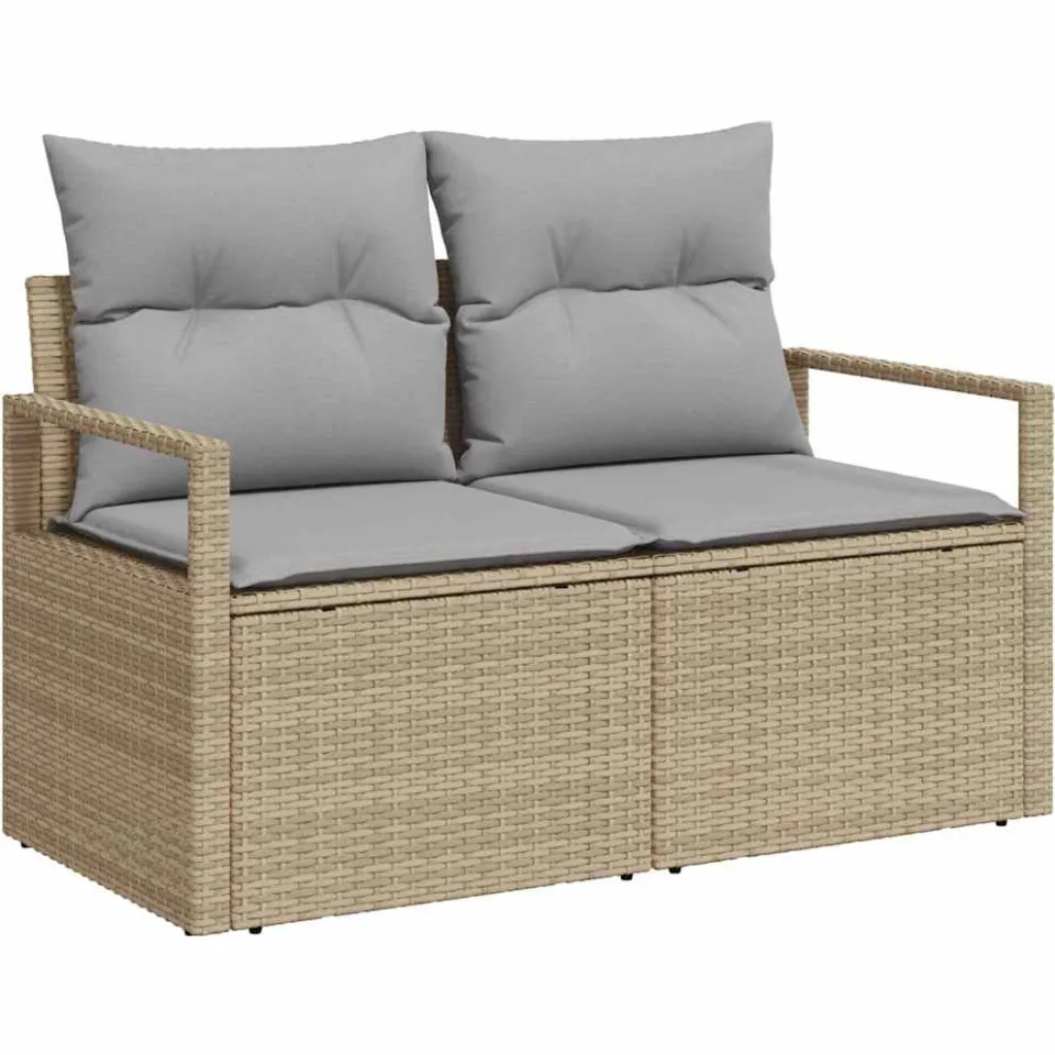 vidaXL Bankstel 10 st Beige poly rattan, foto 4
