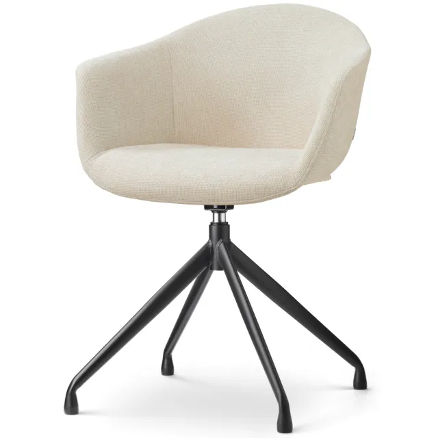 Nolon Nola-Otis draaibare eetkamerstoel cottonbeige - zwart onderstel
