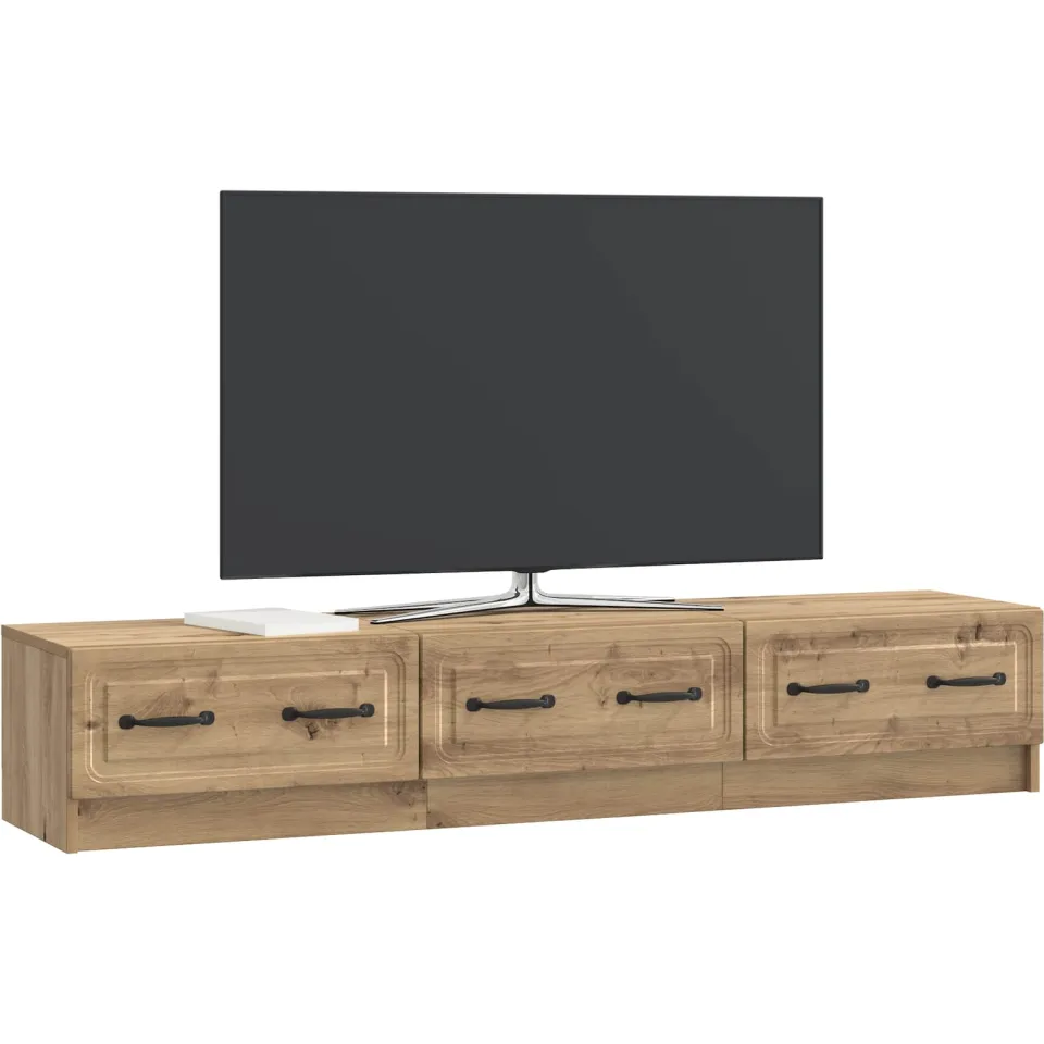 vidaXL TV-kast 147 x 34,5 x 27 cm Artisanaal eiken Bewerkt hout Bruin