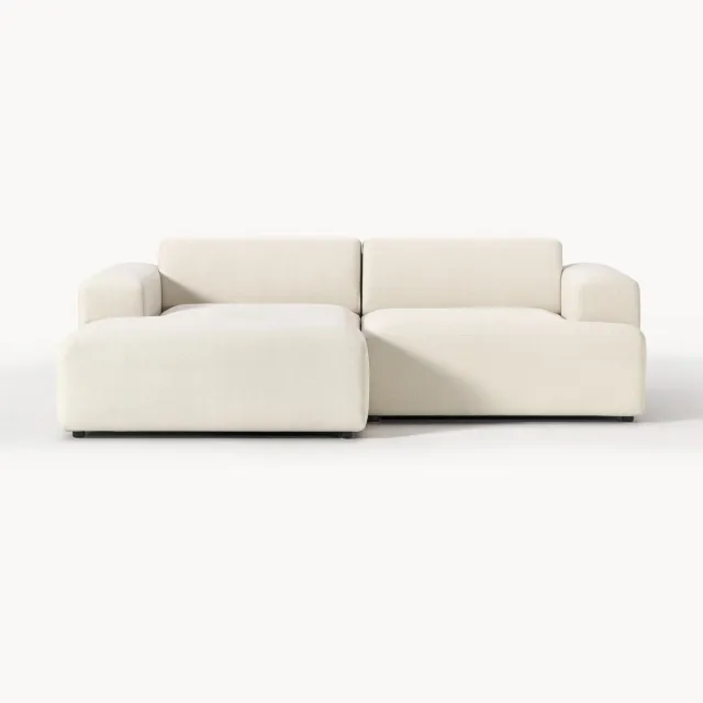 Westwing Collection Hoekbank Melva (3-zits) Wit