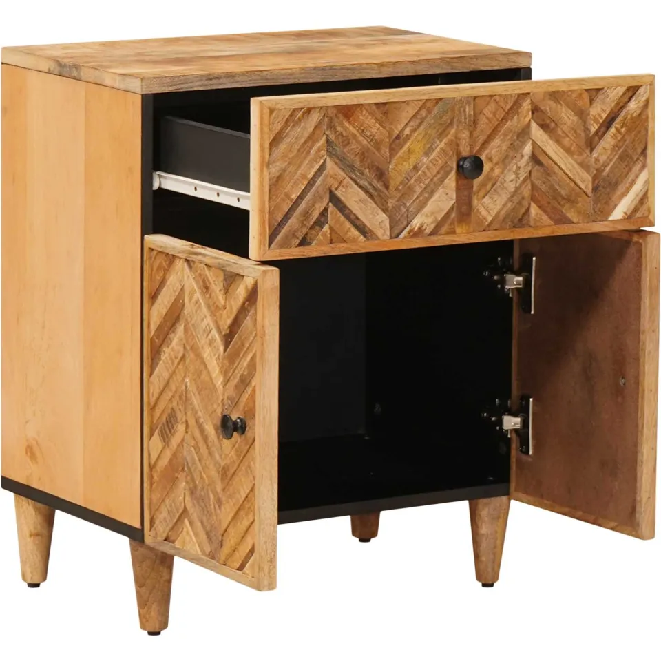 vidaXL Nachtkastje Bruin 50 x 33 x 60 cm Massief Mango Hout, foto 2