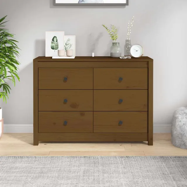 vidaXL Dressoir 100x40x72 cm massief grenenhout honingbruin