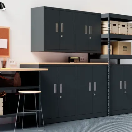 Garage Serie Ar Shelving Laag Metalen Kast 90x82,2x43,4 Cm grijs, foto 4