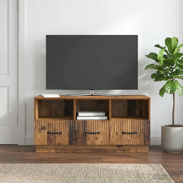 vidaXL TV-kast met lade Oud hout 102 x 34,5 x 47 cm Bewerkt hout bruin, foto 2