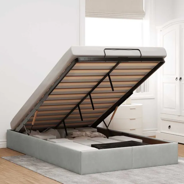 vidaXL Bedframe zonder matras 120x200 cm fluweel lichtgrijs