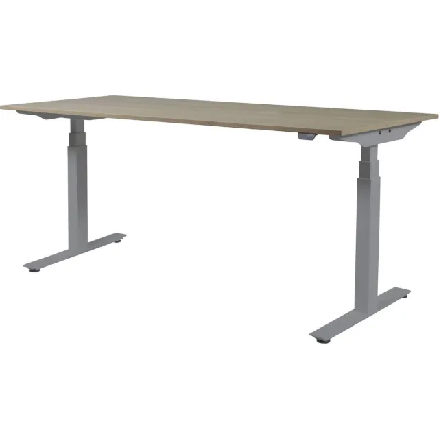 Schaffenburg Zit Sta Bureau - Plus Elektrisch 180x90 robson alu frame Aluminium (RAL9006)/Robson Eiken