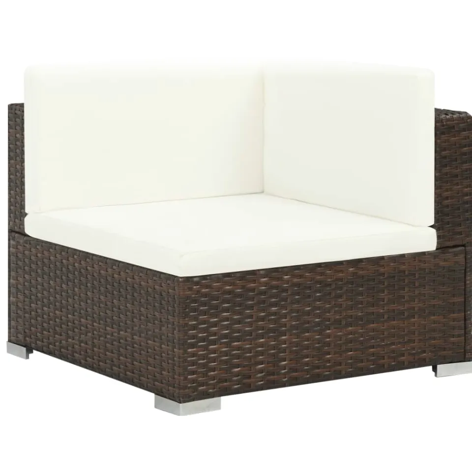 vidaXL 8-delige Loungeset met kussens poly rattan bruin, foto 3