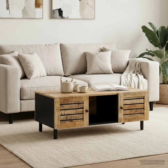 vidaXL Salontafel Naturel 100 x 54 x 40 cm Massief Mango Hout, foto 2