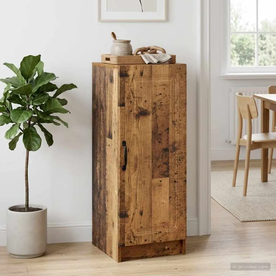 vidaXL Dressoir Oud hout 33 x 34,5 x 87 cm Bewerkt hout bruin, foto 3