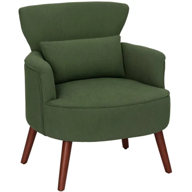 ZYLARO Fauteuil - Moderne Gestoffeerde Accentstoel - met Lendenkussen - Groen