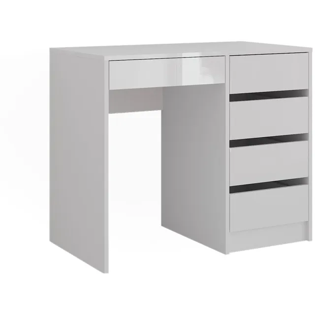Vicco Kaptafel Sherry, Wit/Wit Hoogglans, 89.8 cm zonder spiegel