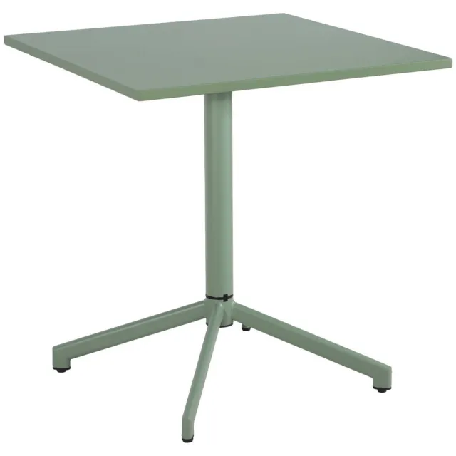 sweeek Opklapbare vierkante bistro tuintafel staal 2 zitplaatsen 70 cm - chiara Groengrijs