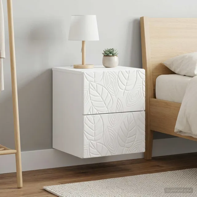 vidaXL Wandbeugel Bedkast 2 st Hoogglans Wit 34,5 x 33 x 40 cm
