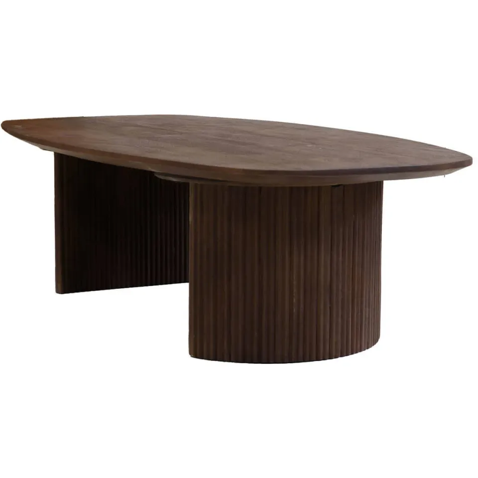 Giga Meubel Salontafel Feline - Deens Ovaal - Mangohout - 130cm, foto 4