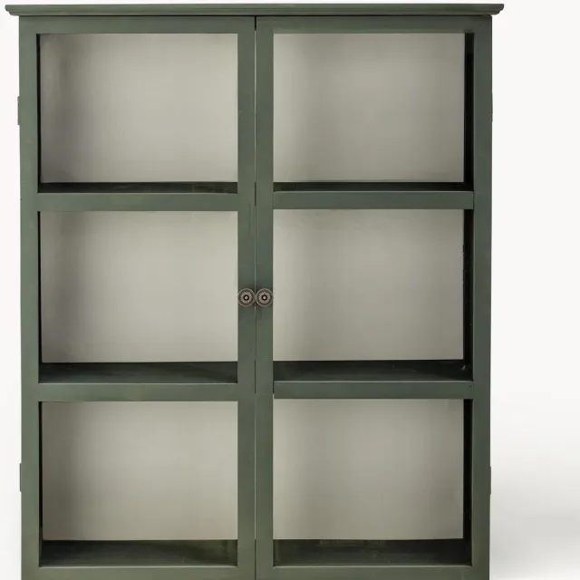 Bloomingville Vitrine Tone uit dennenhout Transparant, Groen